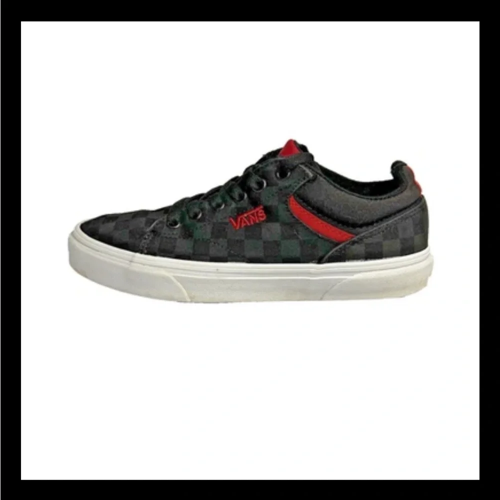 Vans Off The Wall Seldan Black & Red Checkerboard Skate Sneakers Womens 8.5 M 7 - Picture 2 of 12